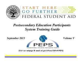 Postsecondary Education Participants System Training Guide