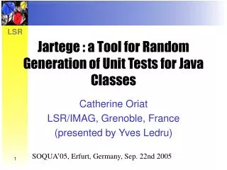 Jartege : a Tool for Random Generation of Unit Tests for Java Classes