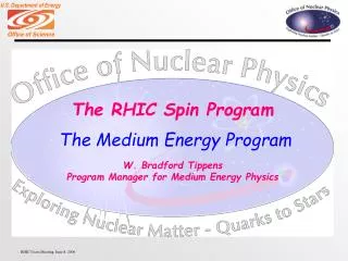 The RHIC Spin Program W. Bradford Tippens Program Manager for Medium Energy Physics
