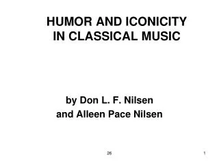 HUMOR AND ICONICITY IN CLASSICAL MUSIC