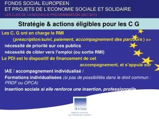 strat gie actions ligibles pour les c g