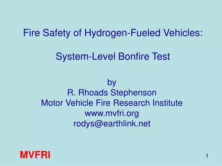 fire safety of hydrogen fueled vehicles system level bonfire test
