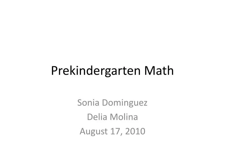 prekindergarten math