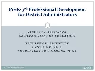 PreK-3 rd Professional Development for District Administrators