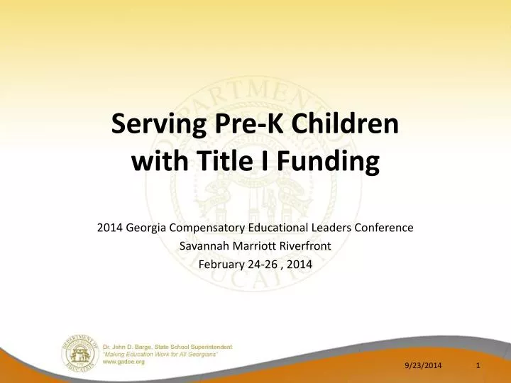 serving pre k children with title i funding