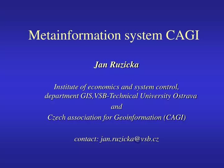metainformation system cagi