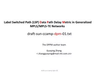 draft-sun-ccamp- dpm -01.txt