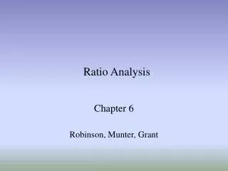 Ratio Analysis