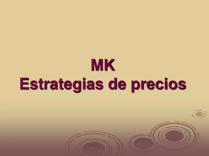 mk estrategias de precios