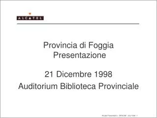 provincia di foggia presentazione