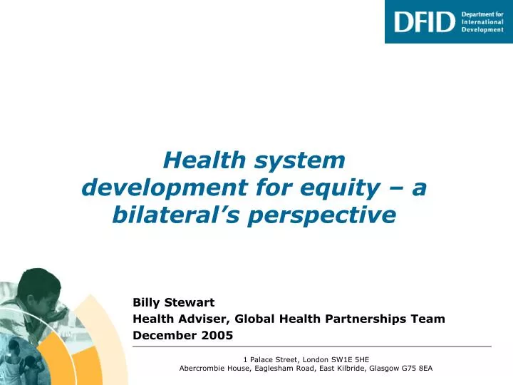 health system development for equity a bilateral s perspective
