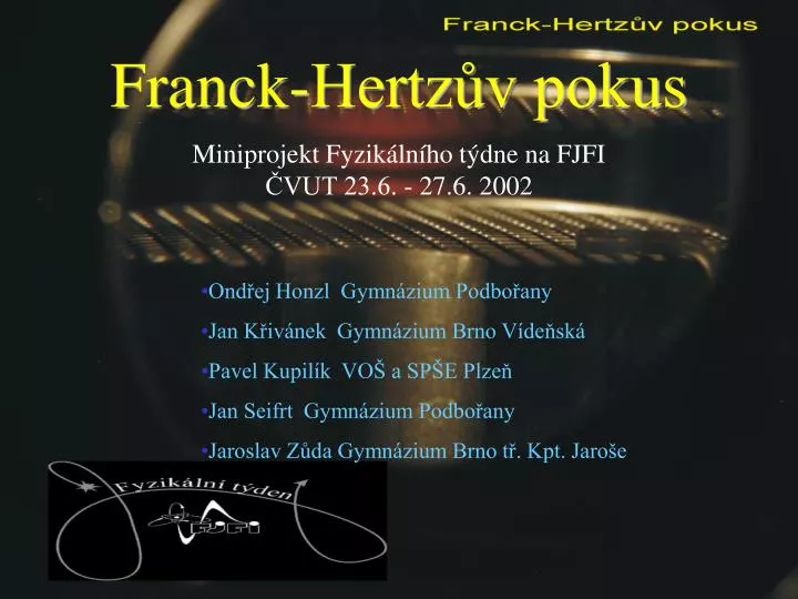 franck hertz v pokus