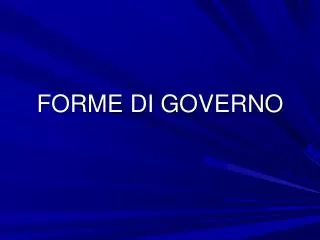 forme di governo