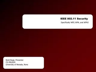 IEEE 802.11 Security