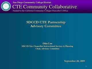 SDCCD CTE Partnership Advisory Committee