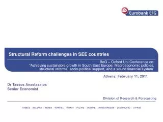 Structural Reform challenges in SEE countries