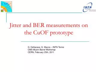 Jitter and BER measurements on the CuOF prototype