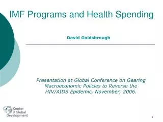 IMF Programs and Health Spending