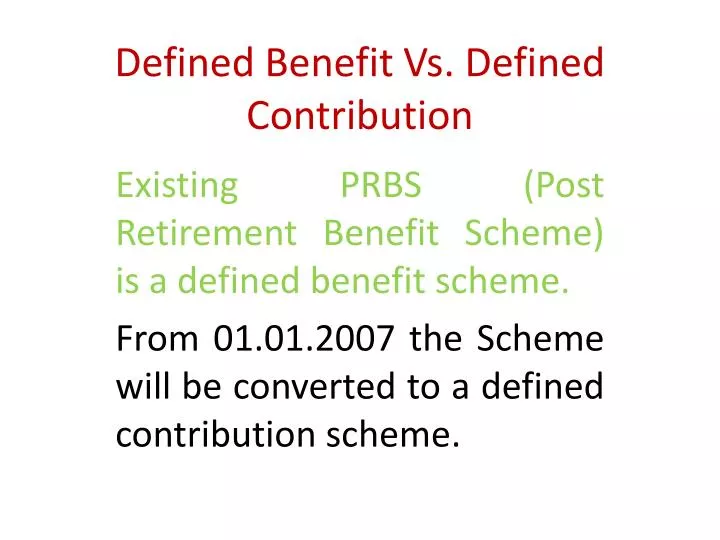 defined benefit vs defined contribution