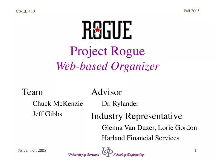 project rogue web based organizer