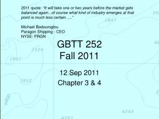 GBTT 252 Fall 2011