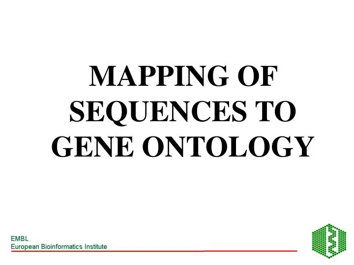mapping of sequences to gene ontology