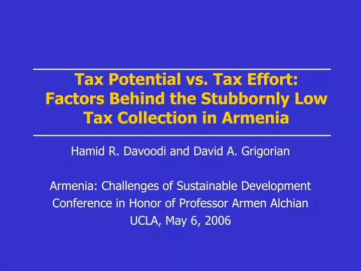 tax potential vs tax effort factors behind the stubbornly low tax collection in armenia