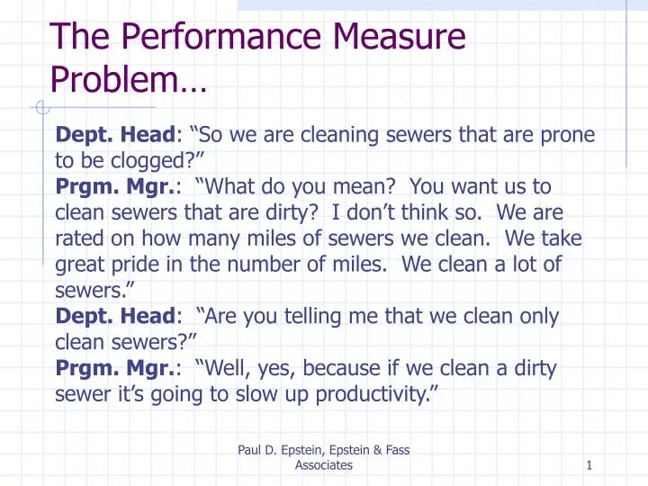 the performance measure problem