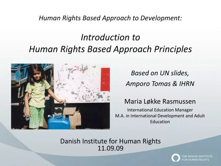 human rights based approach to development introduction to human rights based approach principles