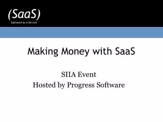 Making Money with SaaS