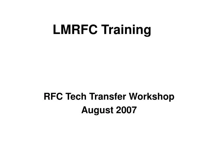 lmrfc training