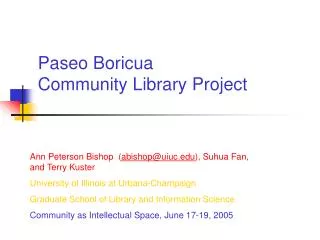 Paseo Boricua Community Library Project