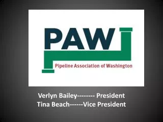 Verl Verlyn Bailey-------- President Tina Beach------Vice President