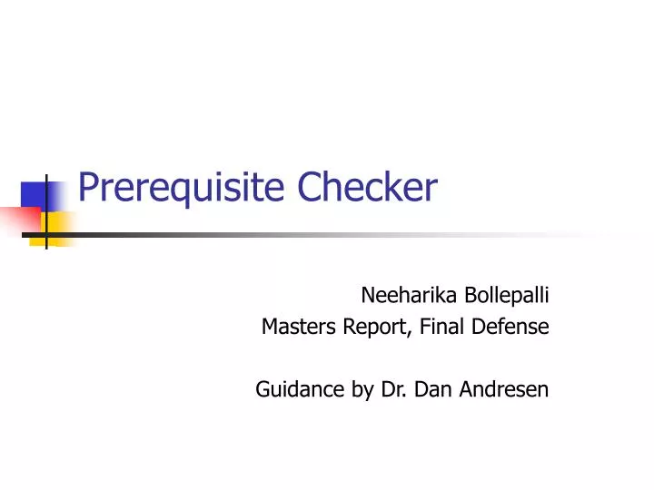 prerequisite checker