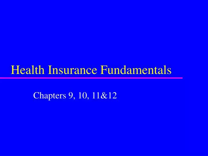 health insurance fundamentals