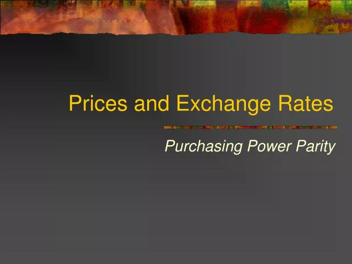 prices and exchange rates