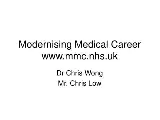 Modernising Medical Career mmc.nhs.uk