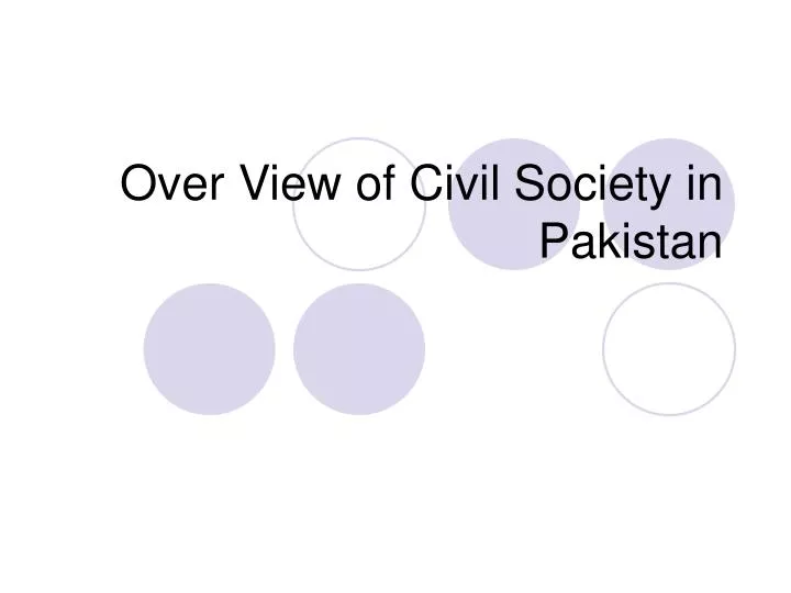 over view of civil society in pakistan
