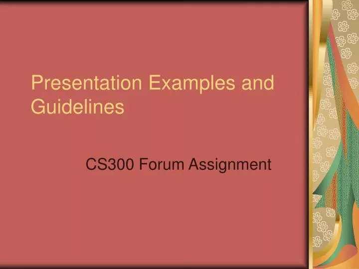 presentation examples and guidelines