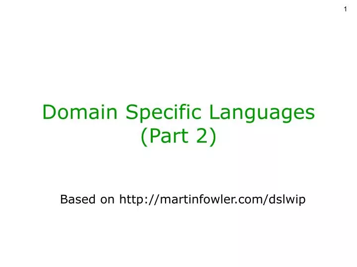 domain specific languages part 2