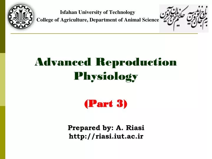 advanced reproduction physiology part 3