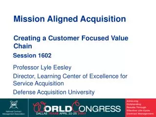 Mission Aligned Acquisition Creating a Customer Focused Value Chain