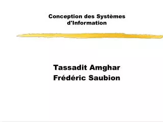 conception des syst mes d information