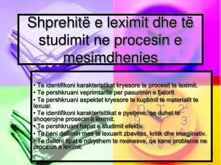 shprehit e leximit dhe t studimit ne procesin e mesimdhenies
