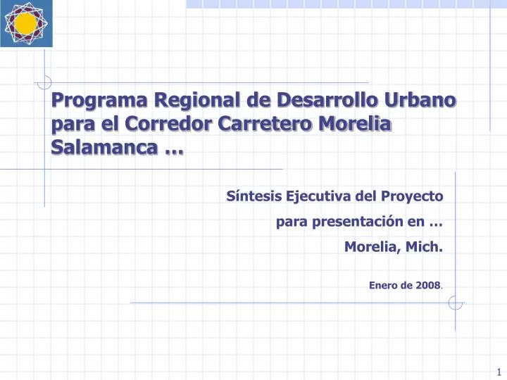 programa regional de desarrollo urbano para el corredor carretero morelia salamanca