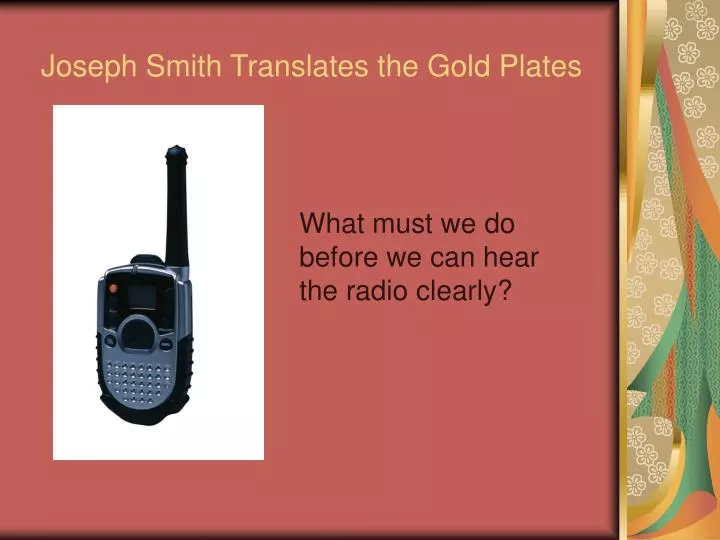 joseph smith translates the gold plates