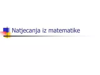 natjecanja iz matematike