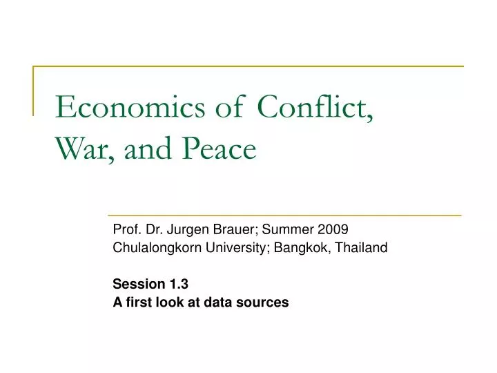 economics of conflict war and peace