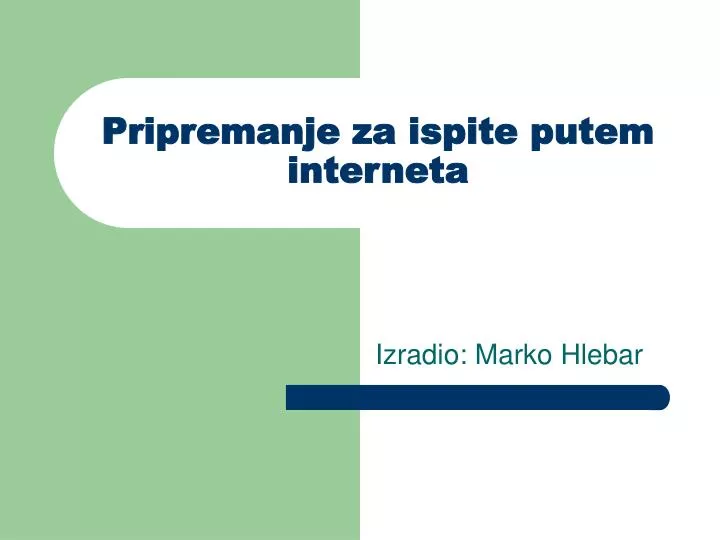 pripremanje za ispite putem interneta