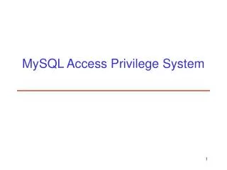 MySQL Access Privilege System